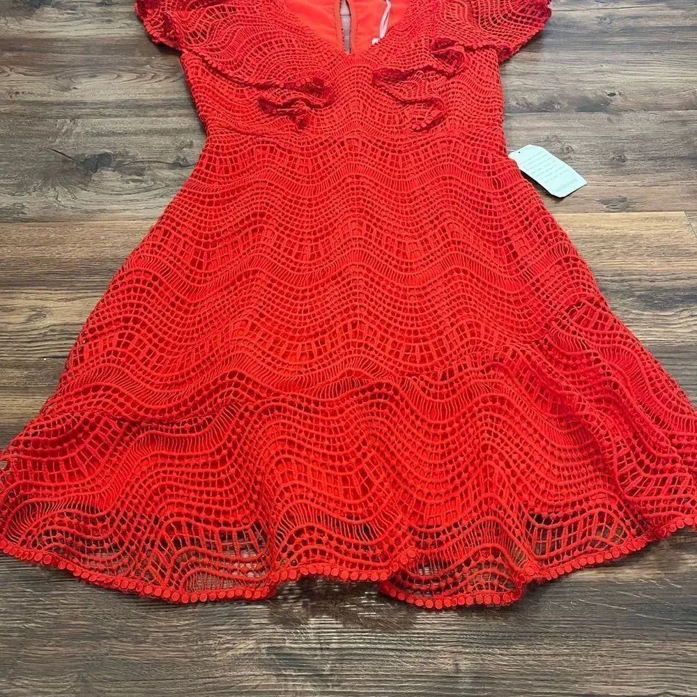 Chelsea28 Red Ruffle Mini Dress - Picture 4 of 12
